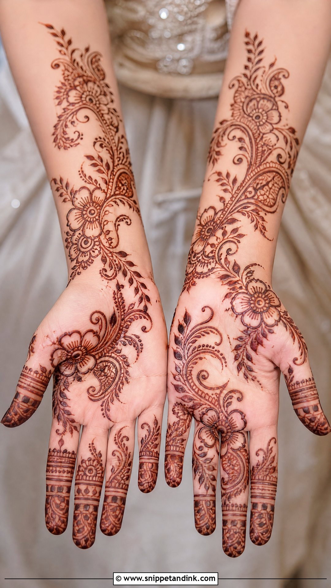 Khafif Arabic Bridal Mehndi Design - Snippet and Ink - 20 Khafif Full Hand Bridal Mehndi Designs