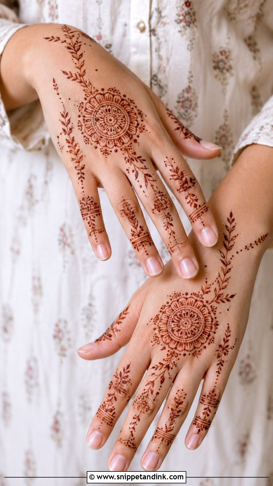 Khafif Back Hand Mehndi Design - Snippet and Ink - 30 Aesthetic Back Hand Mehndi Designs