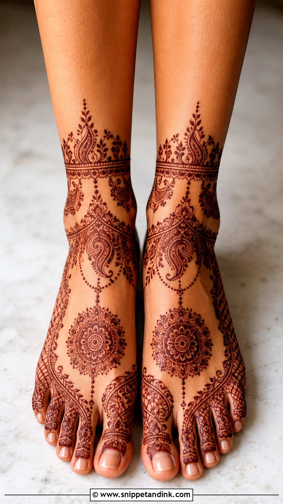 Khafif Bridal Foot Mehndi Design - Snippet and Ink - 35 Khafif Mehndi Designs