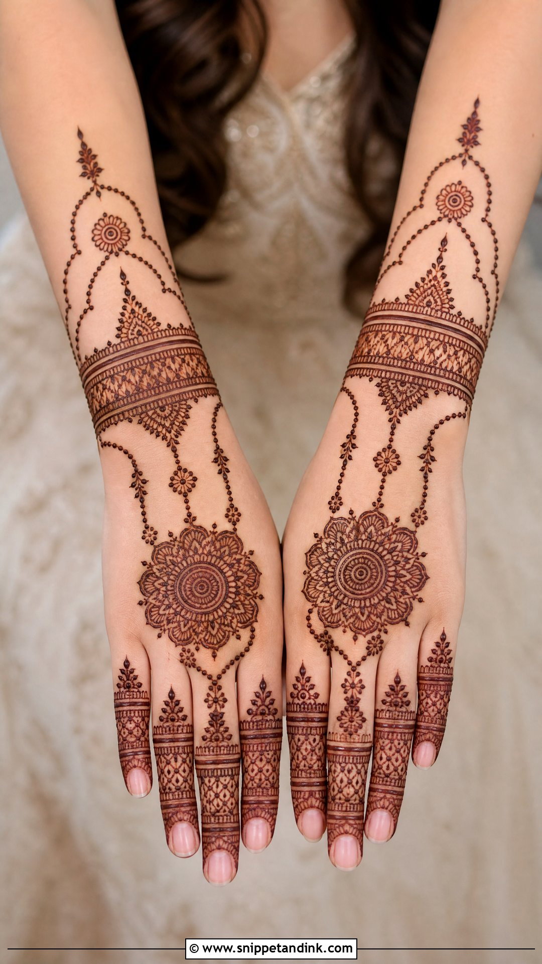 Khafif Bridal Mehndi For Back Hand - Snippet and Ink - 20 Khafif Full Hand Bridal Mehndi Designs