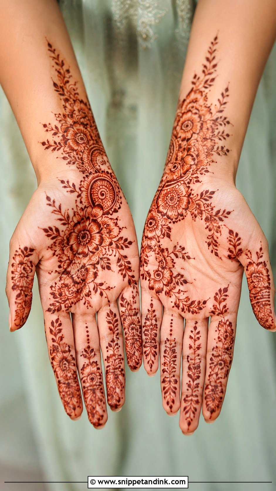 Khafif Front Hand Mehndi Design - Snippet and Ink - 35 Front Mehndi Designs