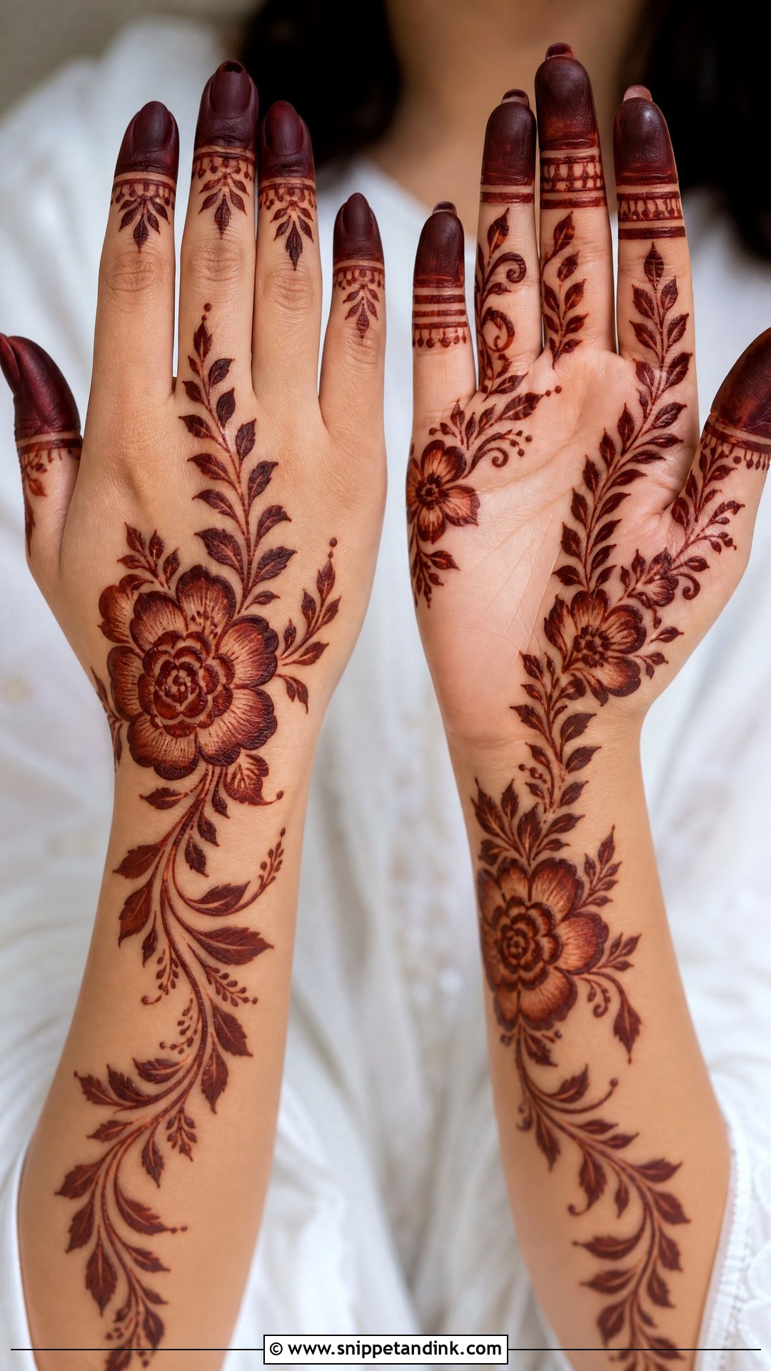 Khafif Gulf Bridal Mehndi Design - Snippet and Ink - 20 Khafif Full Hand Bridal Mehndi Designs