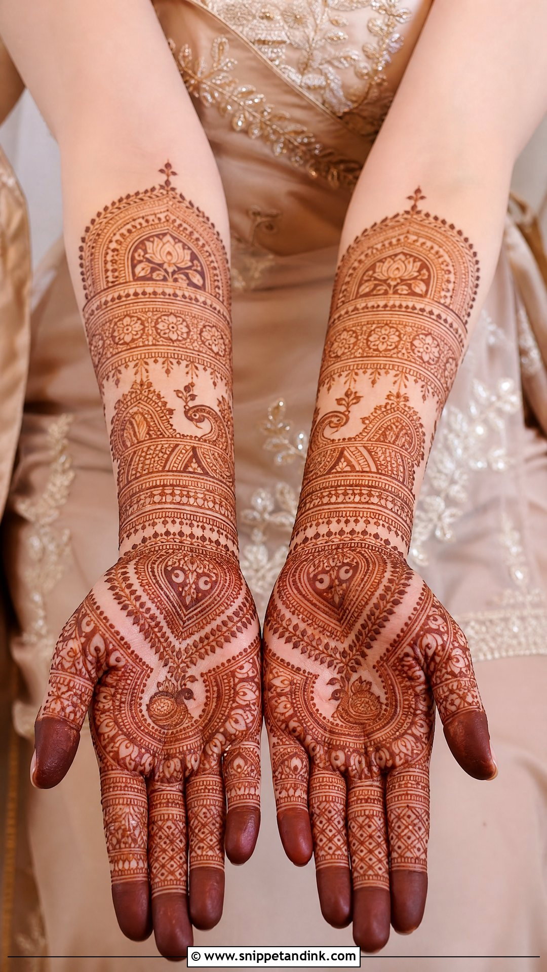 Khafif Indian Bridal Mehndi Design - Snippet and Ink - 20 Khafif Full Hand Bridal Mehndi Designs