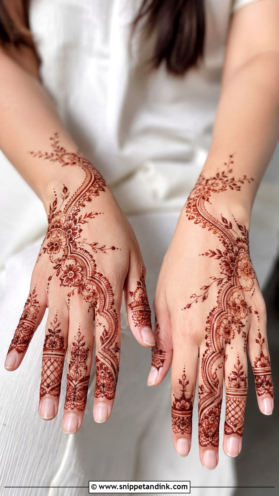 Khafif Mehndi Design For Back Hand - Snippet and Ink - 35 Mehndi Designs Book