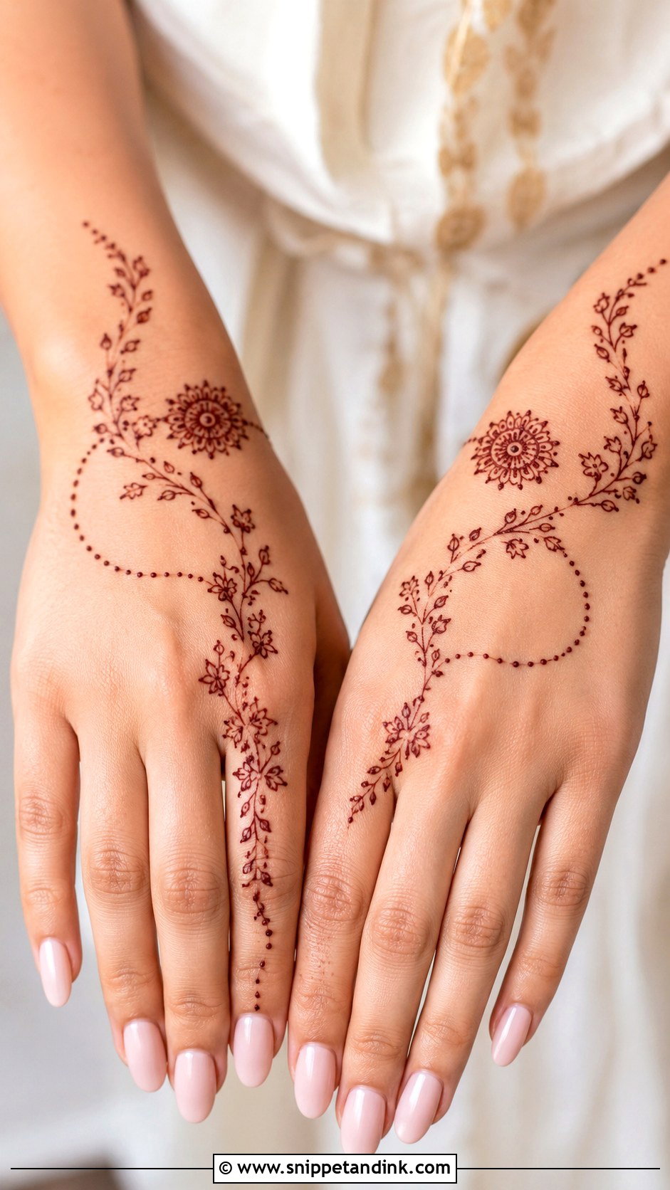Khafif Mehndi Design For Engagement - Snippet and Ink - 35 Khafif Mehndi Designs