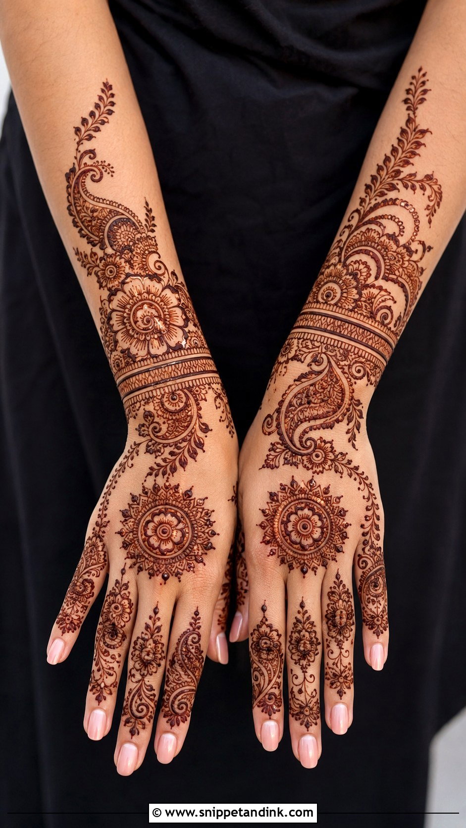Khafif Mehndi Design For Full Hand - Snippet and Ink - 35 Khafif Mehndi Design Ideas