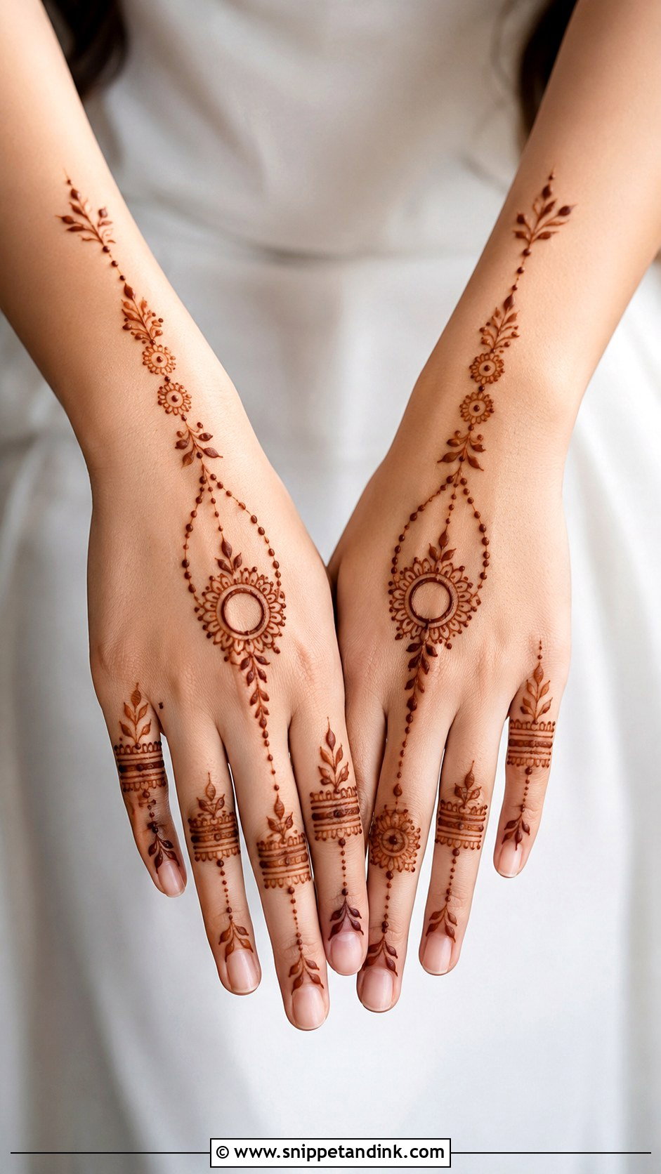 Khafif Mehndi Design For Long Fingers - Snippet and Ink - 35 Khafif Mehndi Designs