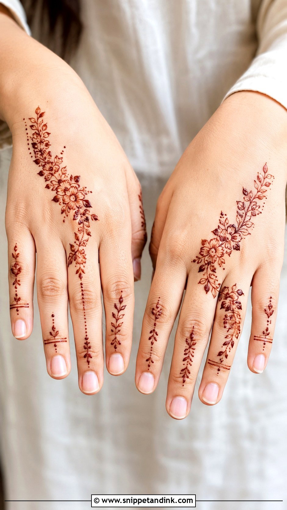 Khafif Mehndi Design For Short Fingers - Snippet and Ink - 35 Khafif Mehndi Design Ideas