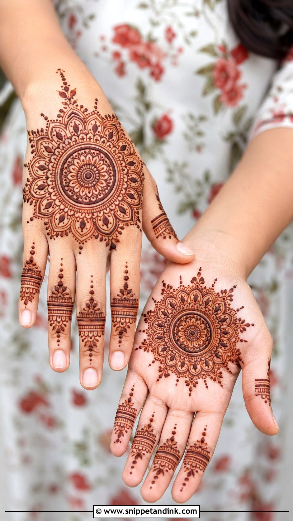 Khafif Mehndi Design With Mandala - Snippet and Ink - 35 Khafif Mehndi Design Ideas