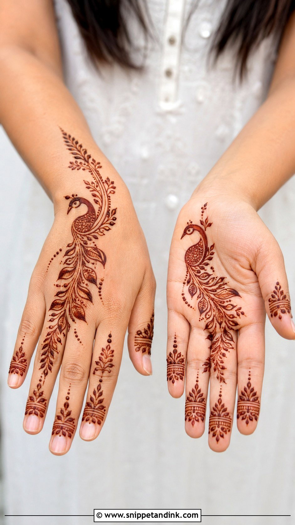 Khafif Mehndi Design With Peacock - Snippet and Ink - 35 Khafif Mehndi Design Ideas