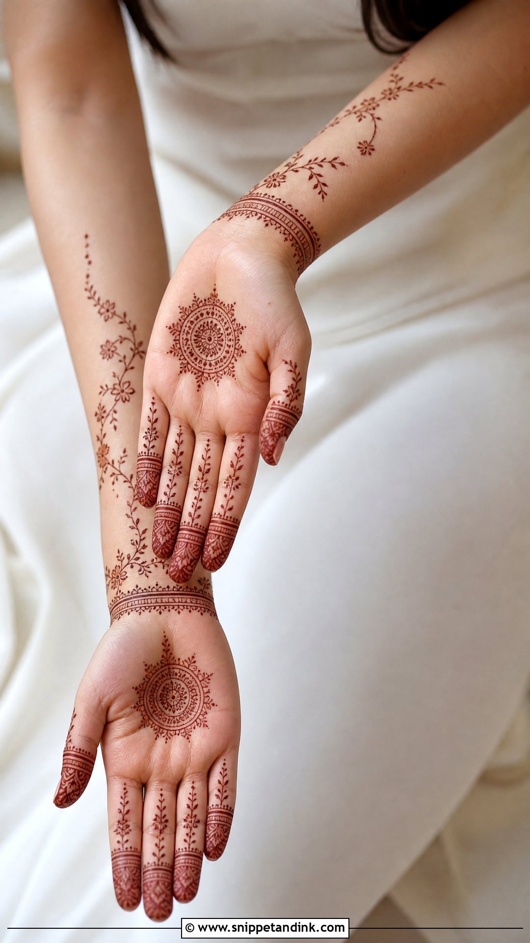 Khafif Minimal Bridal Mehndi Design - Snippet and Ink - 20 Khafif Full Hand Bridal Mehndi Designs