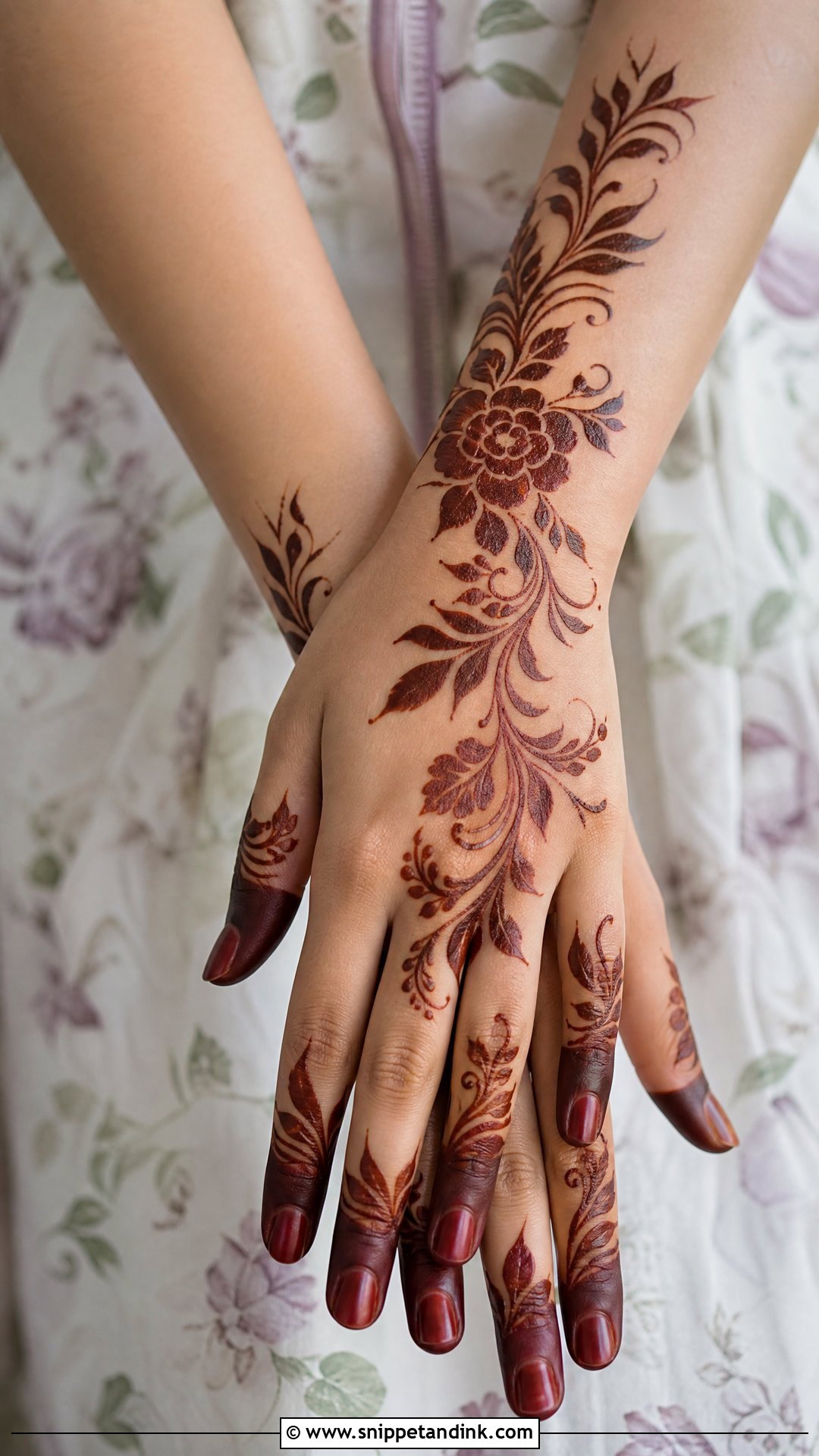 Khaleeji Arabic Back Hand Mehndi Design - Snippet and Ink - 30 Latest Arabic Back Hand Mehndi Designs