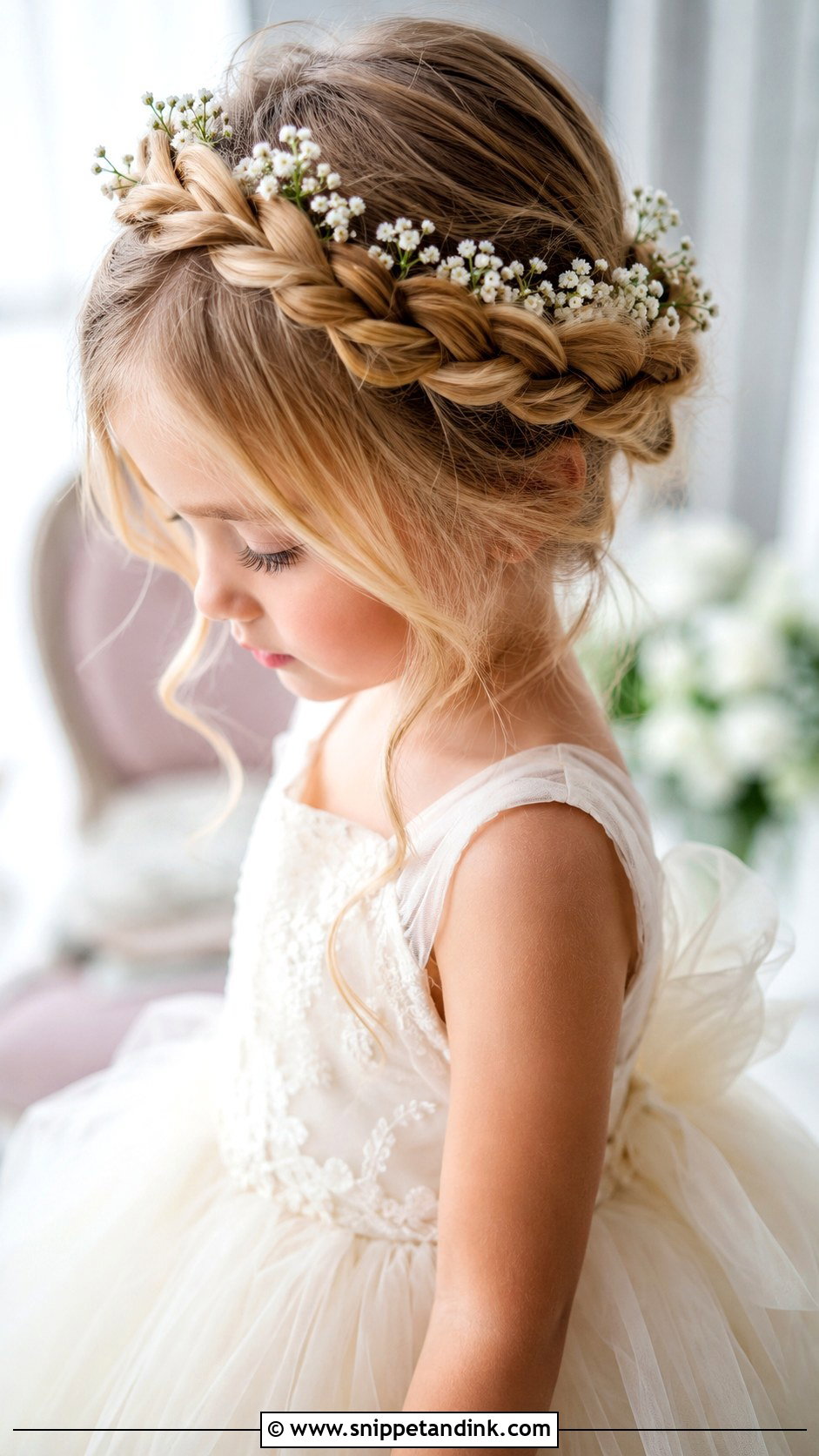 Kid Wedding Crown Braid - Snippet and Ink - 20 Kid Wedding Hair Ideas