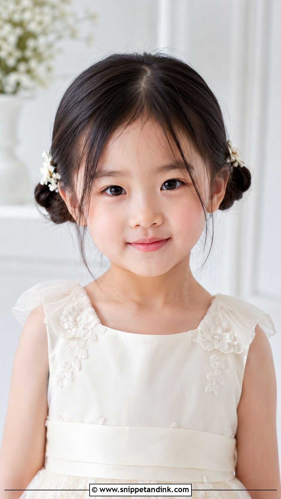 Kid Wedding Double Buns - Snippet and Ink - 20 Kid Wedding Hair Ideas