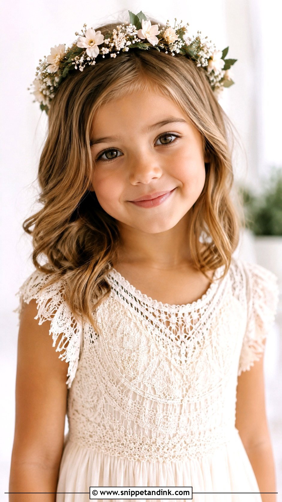 Kid Wedding Flower Crown Hair - Snippet and Ink - 20 Kid Wedding Hair Ideas