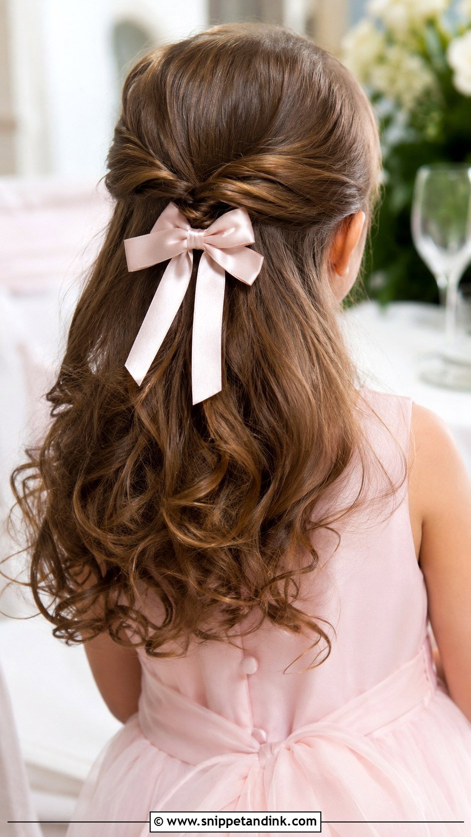 Kid Wedding Half Up Curls - Snippet and Ink - 20 Kid Wedding Hair Ideas