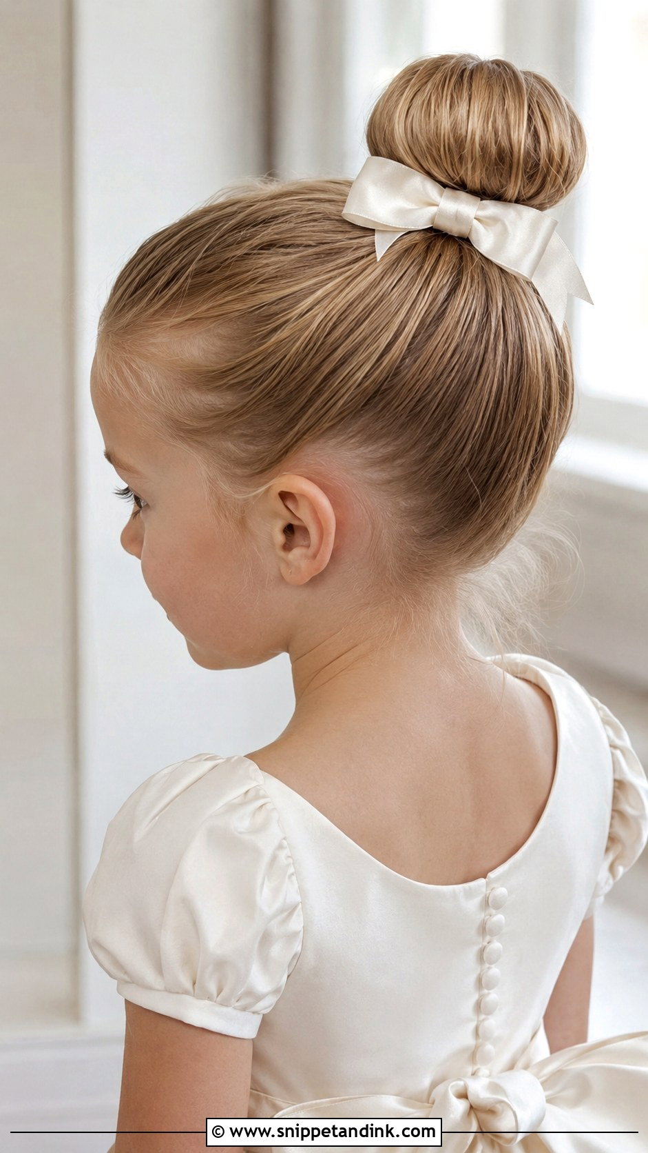 Kid Wedding High Bun - Snippet and Ink - 20 Kid Wedding Hair Ideas