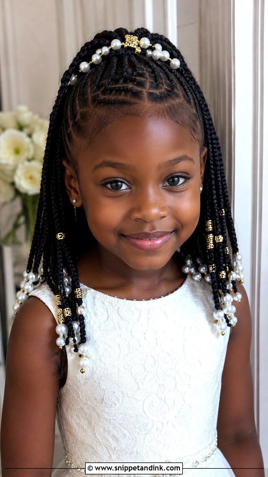 Kid Wedding Mini Braids With Beads - Snippet and Ink - 20 Kid Wedding Hair Ideas