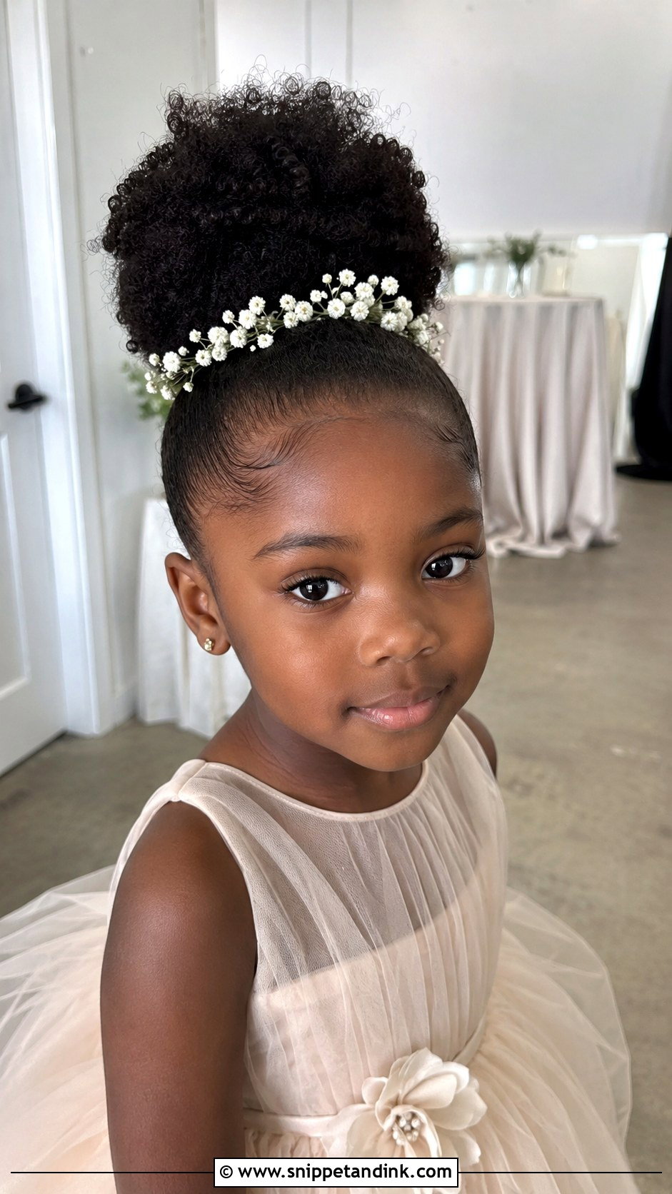 Kid Wedding Natural Puff Hair - Snippet and Ink - 20 Kid Wedding Hair Ideas