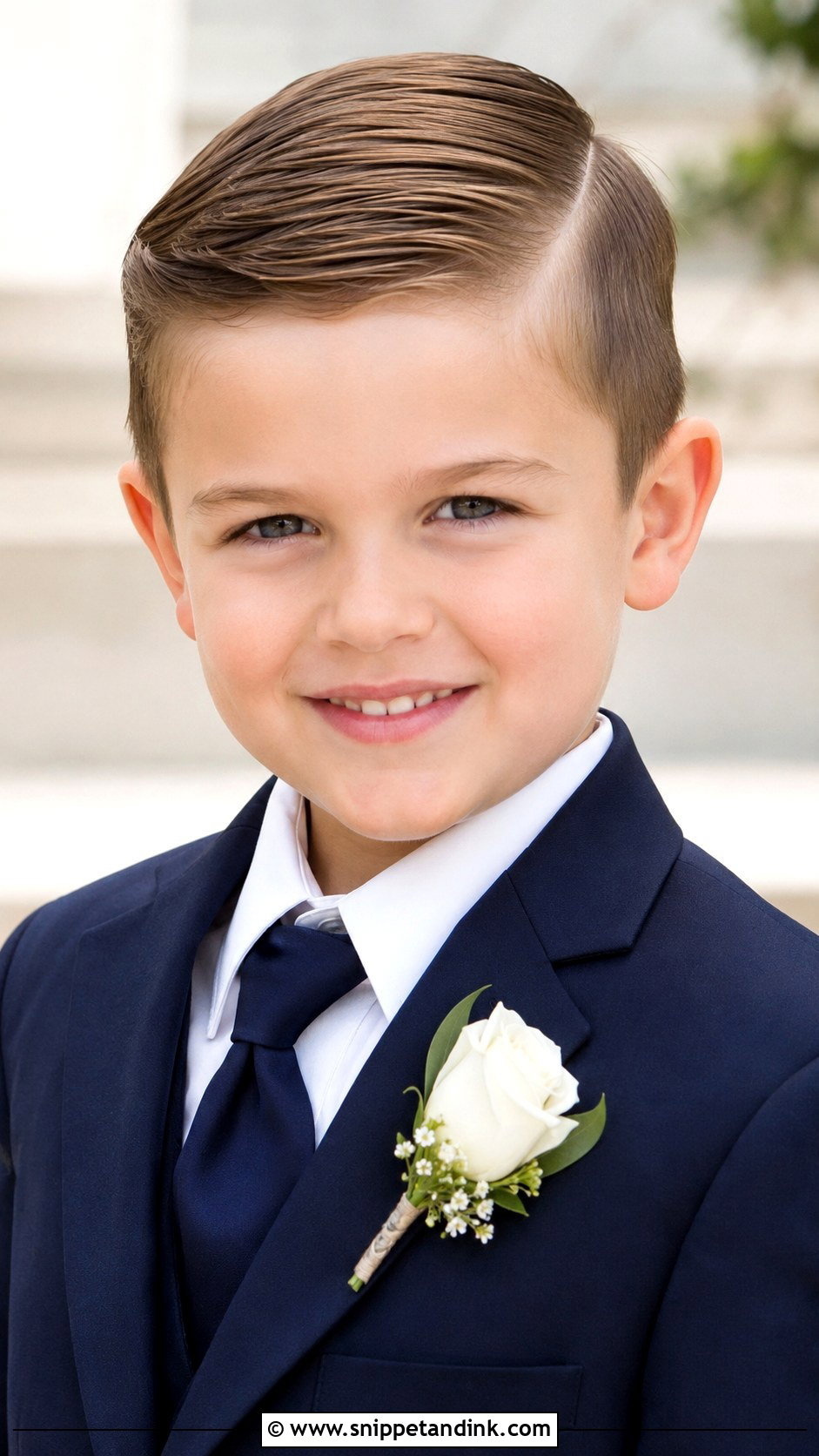 Kid Wedding Sleek Side Part Hair - Snippet and Ink - 20 Kid Wedding Hair Ideas