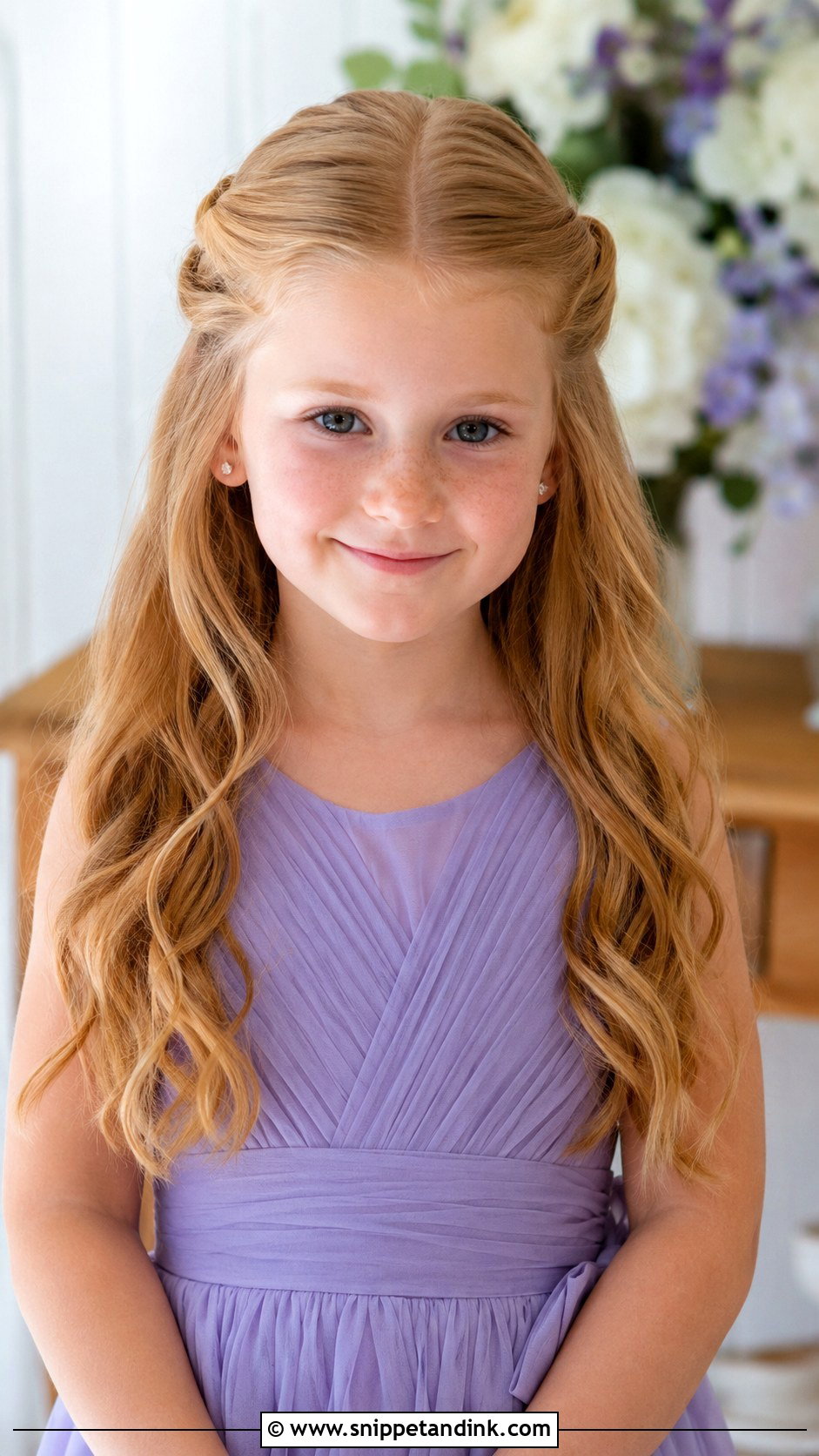 Kid Wedding Twist Half Up Hair - Snippet and Ink - 20 Kid Wedding Hair Ideas