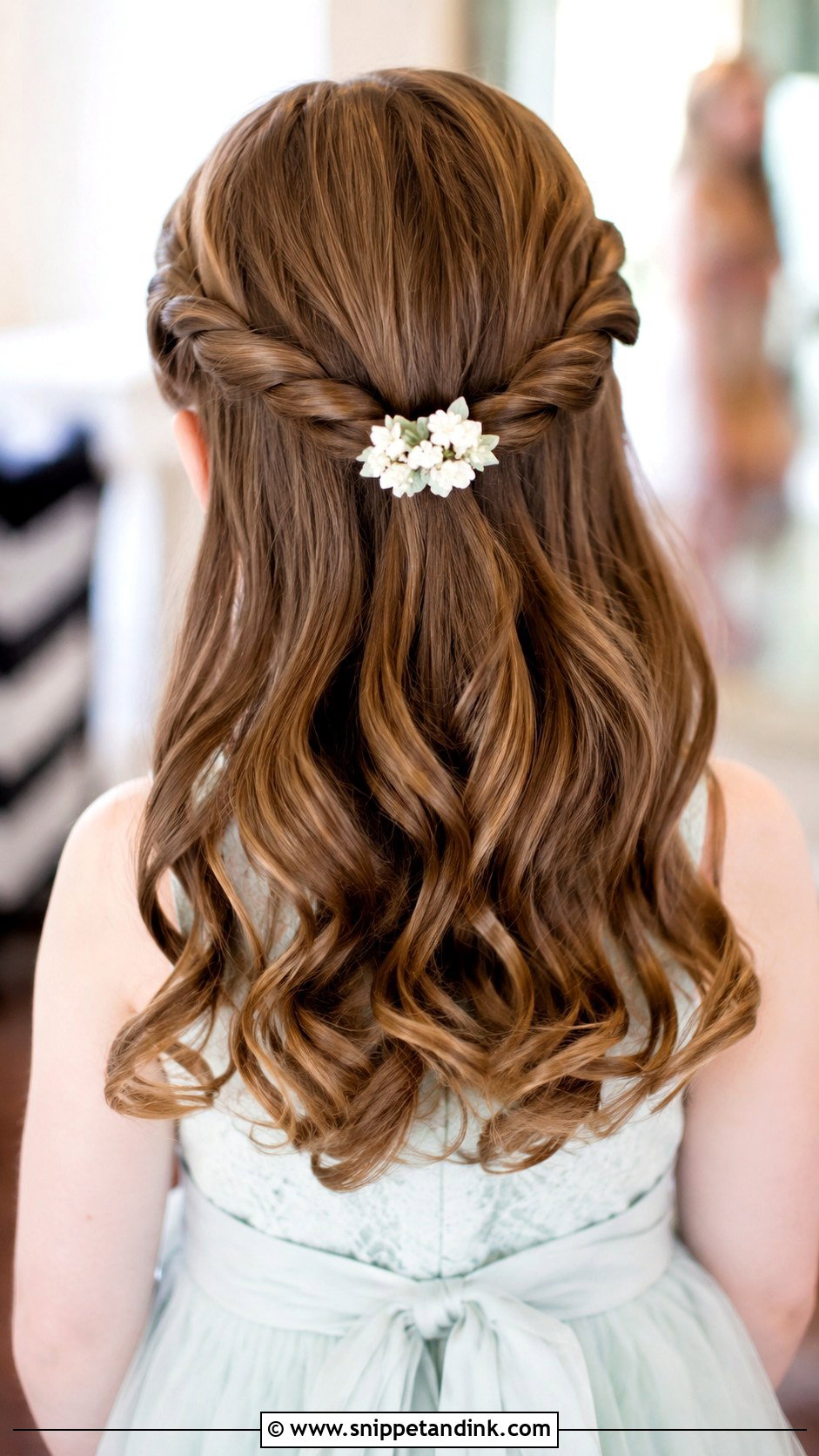 Kid Wedding Twisted Half Up Hair - Snippet and Ink - 15 Kid Hairstyles for Wedding
