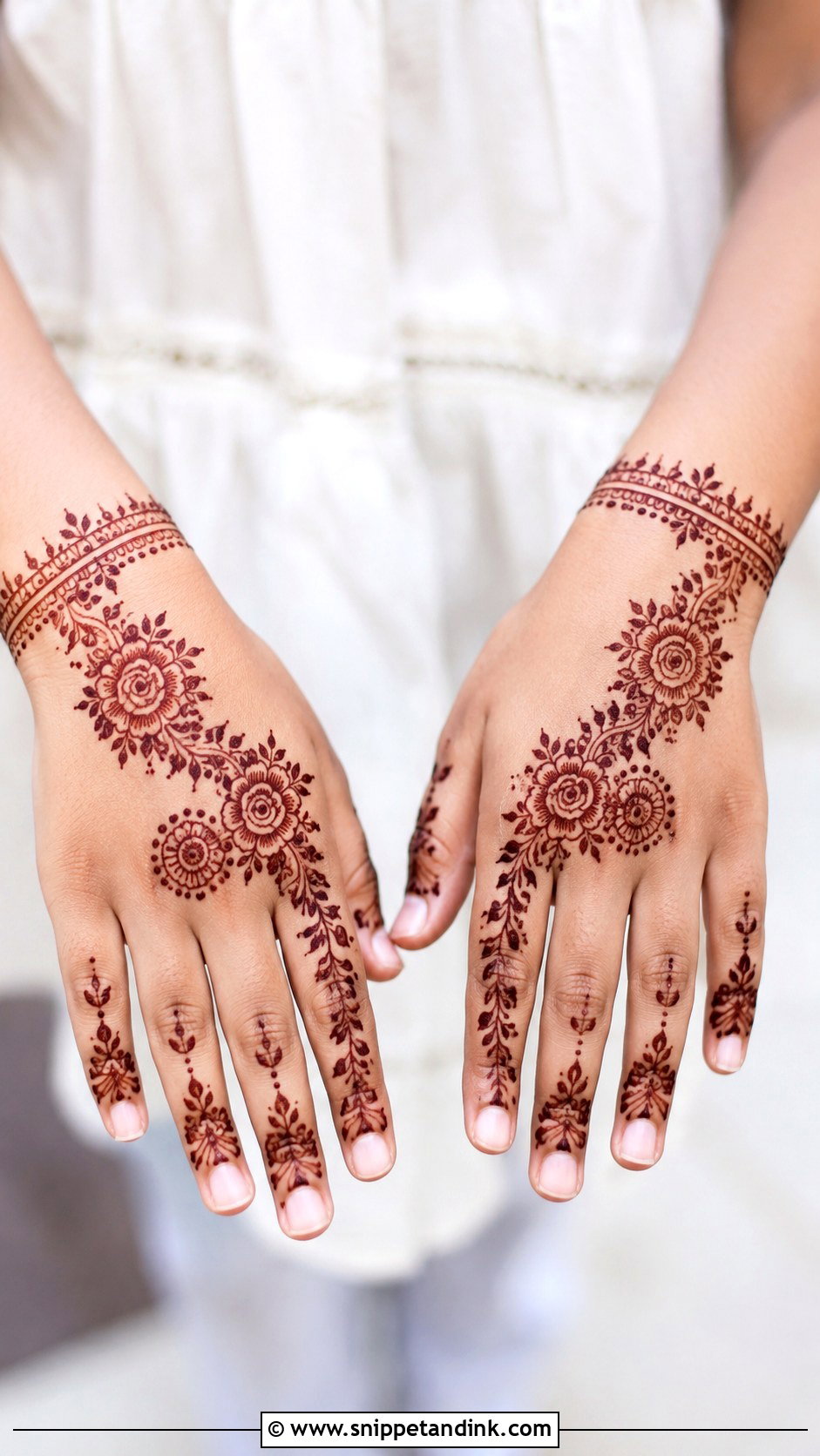 Kids Back Hand Mehndi Design - Snippet and Ink - 35 Kids Mehndi Designs