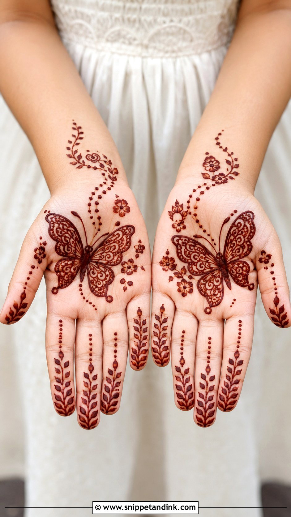 Kids Butterfly Mehndi Design - Snippet and Ink - 35 Kids Mehndi Designs