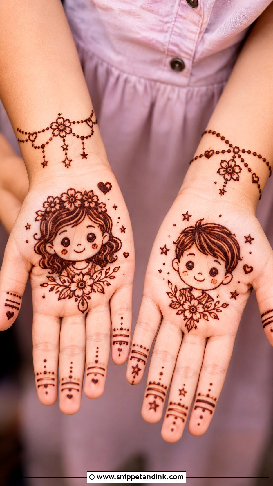 Kids Cartoon Mehndi Design - Snippet and Ink - 35 Kids Mehndi Designs