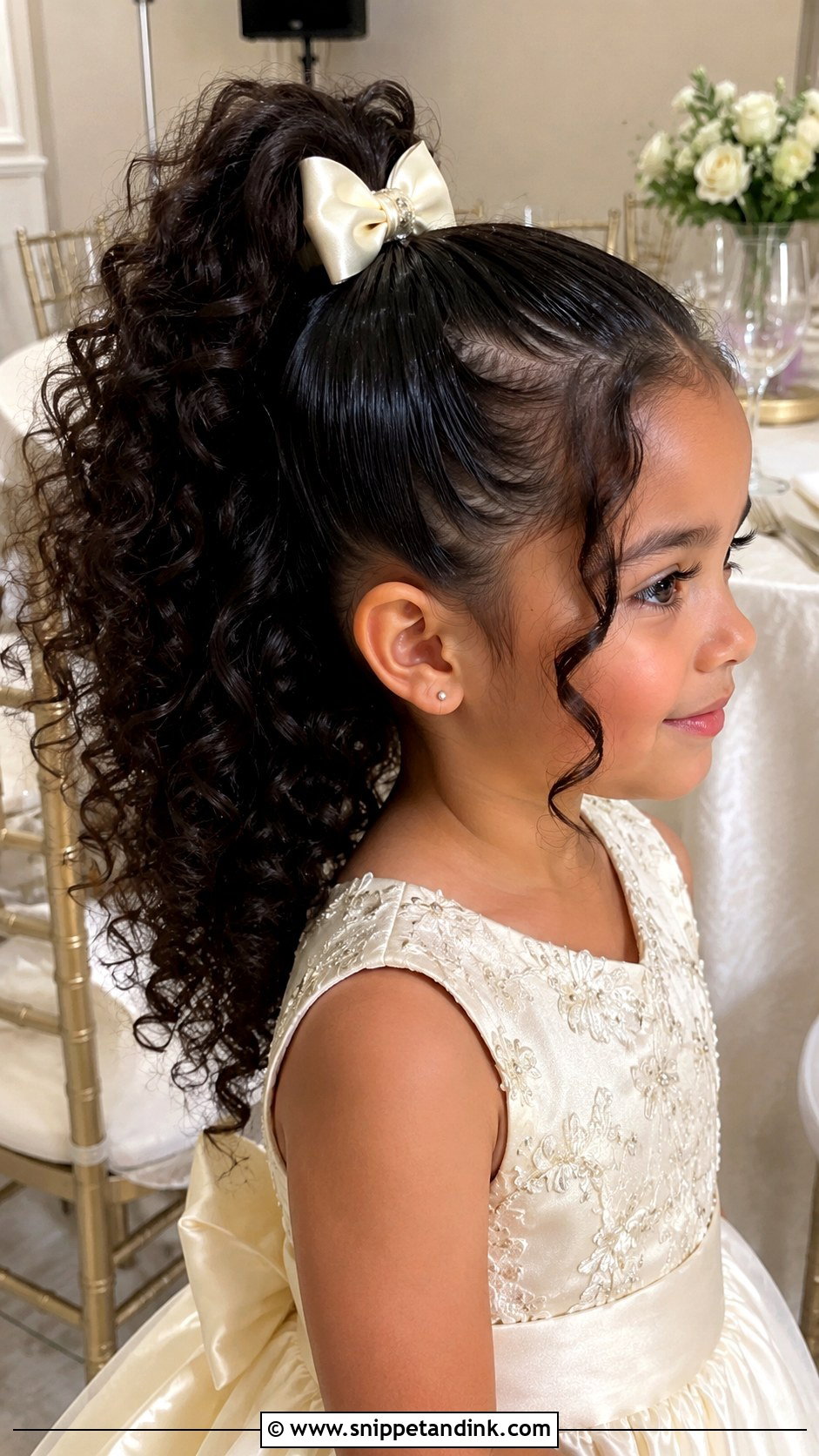 Kids Curly Ponytail For Wedding - Snippet and Ink - 15 Wedding Hairstyles for Children