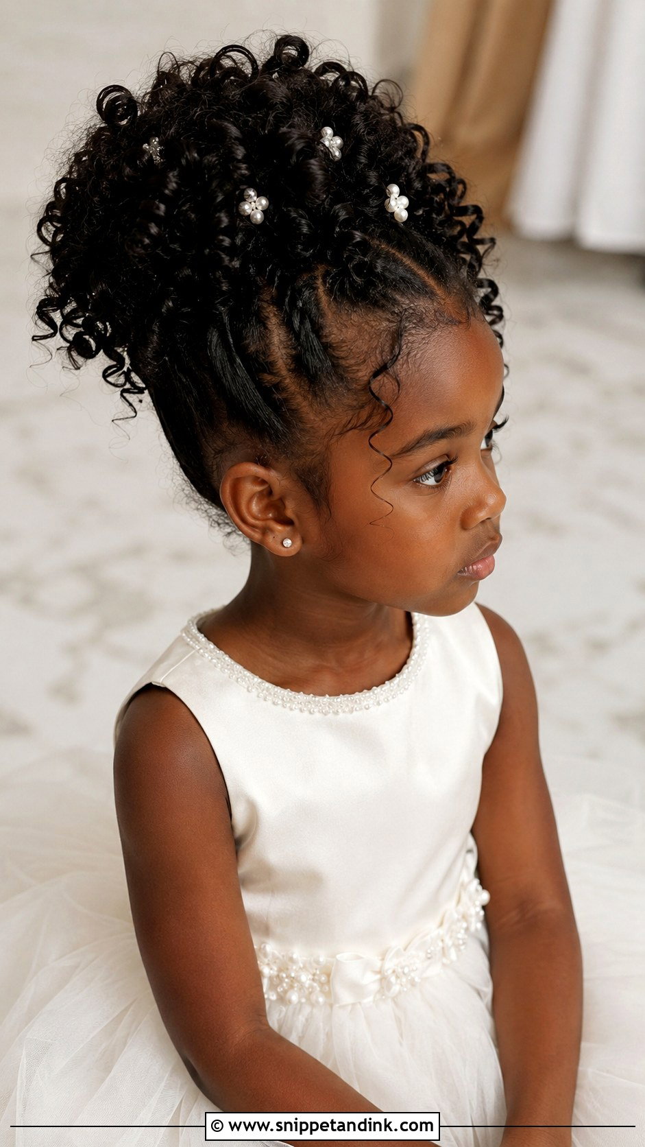 Kids Curly Updo - Snippet and Ink - 15 Wedding Hairstyles for Little Kids