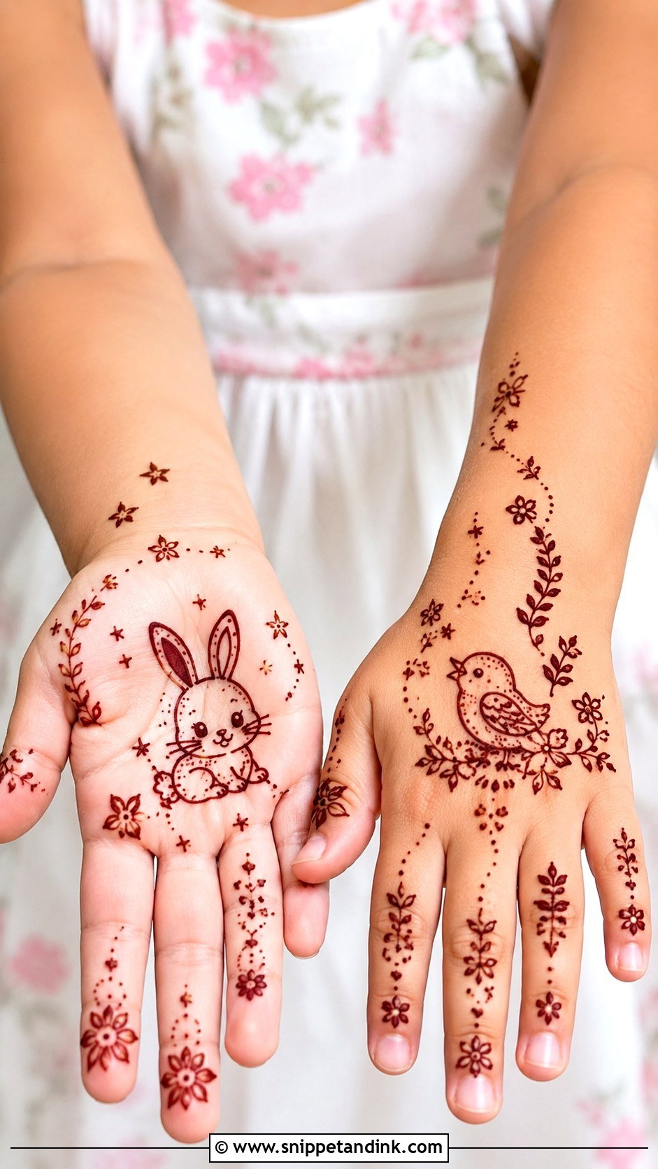 Kids Cute Animal Mehndi Design - Snippet and Ink - 35 Kids Mehndi Designs