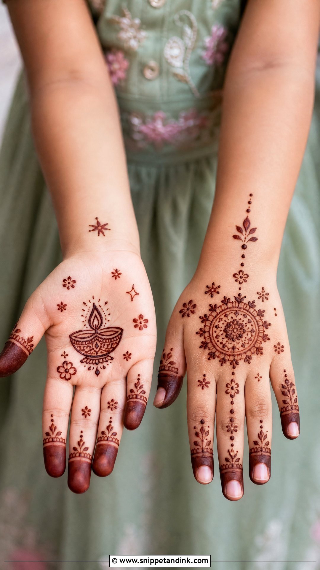 Kids Diwali Mehndi Design - Snippet and Ink - 30 Diwali Mehndi Designs