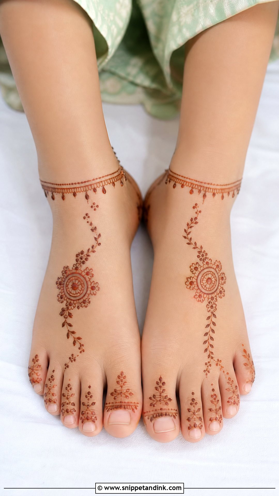 Kids Feet Mehndi Design - Snippet and Ink - 30 Unique Feet Mehndi Designs