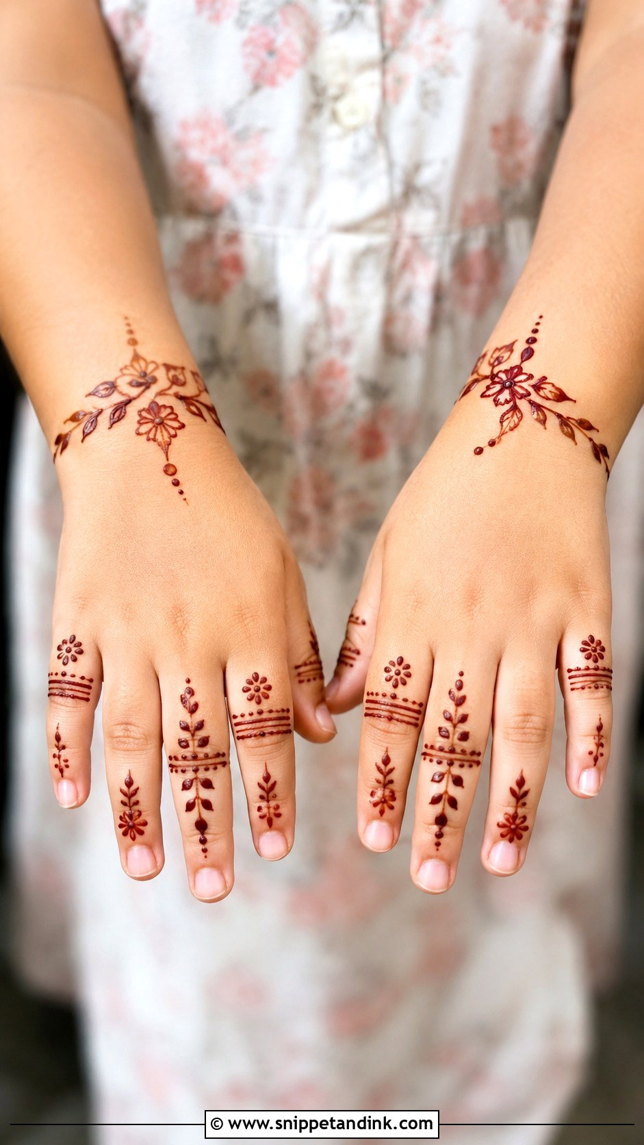 Kids Finger Mehndi Design - Snippet and Ink - 35 Kids Mehndi Designs