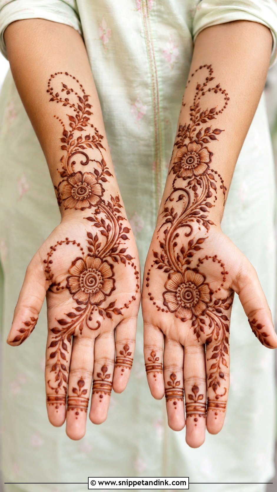 Kids Flower Mehndi Design - Snippet and Ink - 35 Kids Mehndi Designs