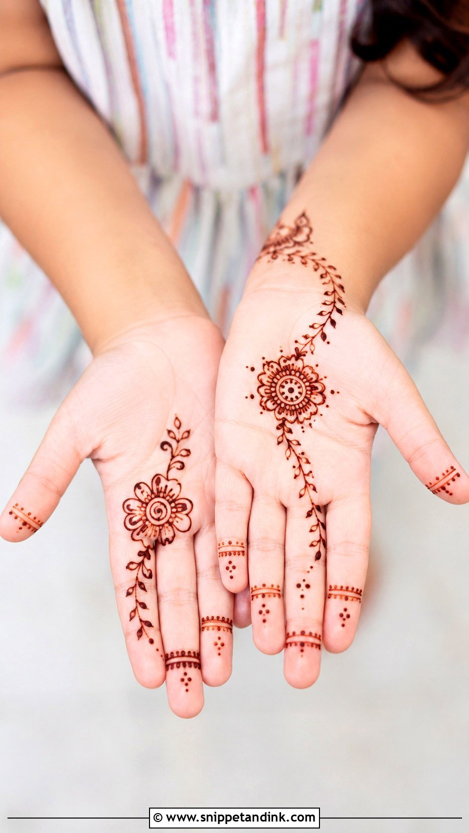 Kids Front Hand Mehndi Design - Snippet and Ink - 35 Simple Unique Front Hand Mehndi Designs