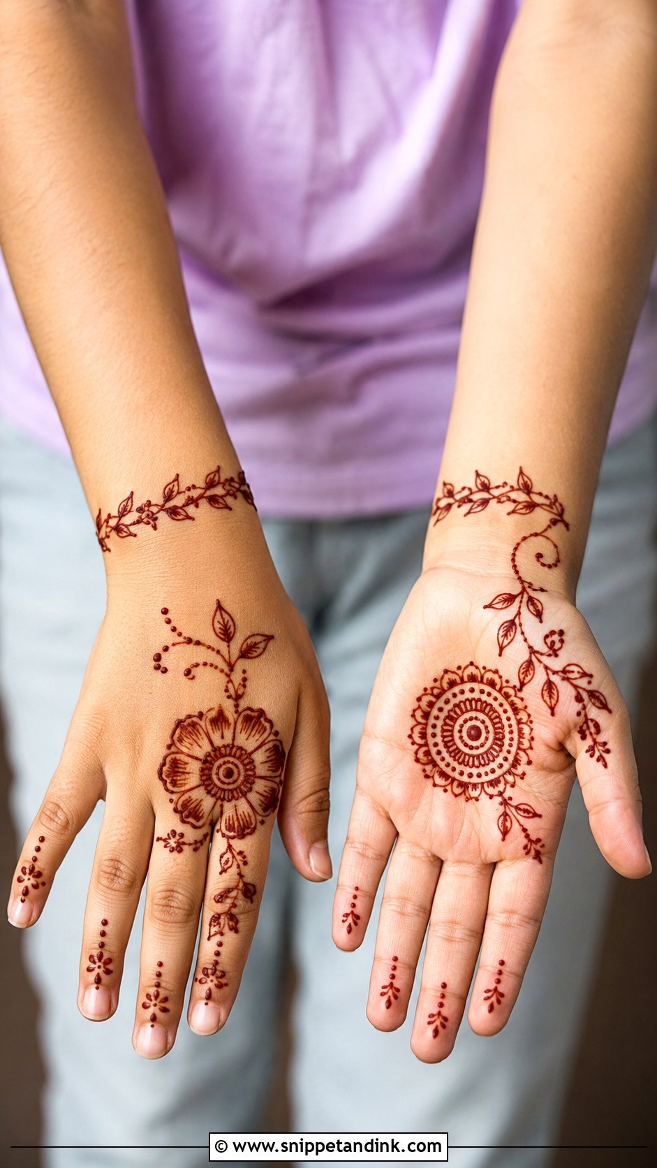 Kids Half Hand Mehndi Design - Snippet and Ink - 35 Half Hand Mehndi Design Ideas