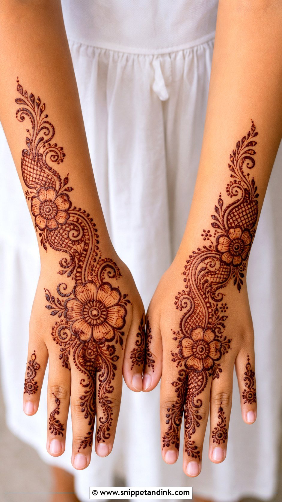 Kids Indo Arabic Mehndi Design - Snippet and Ink - 35 Kids Mehndi Designs