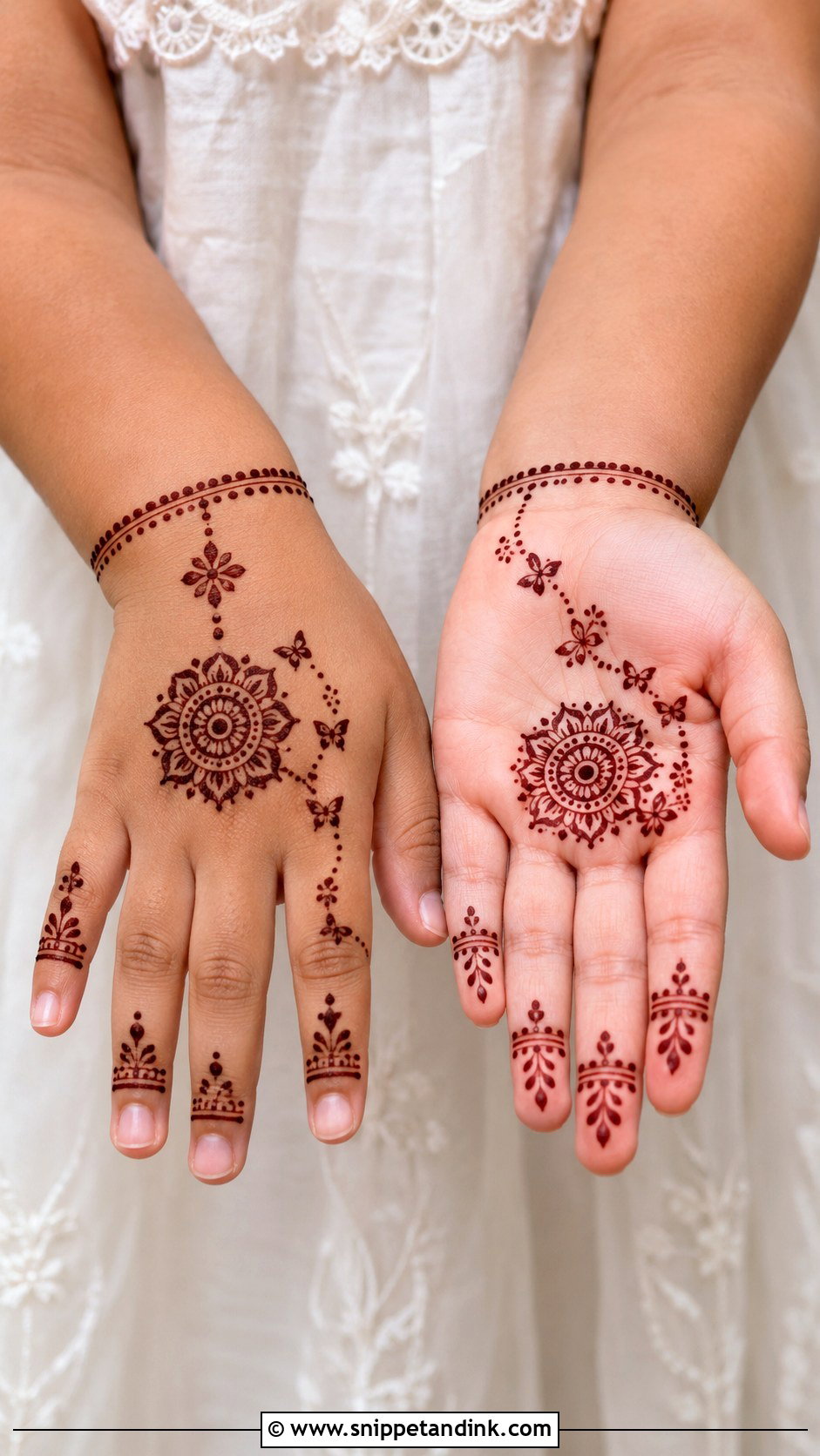 Kids Matching Mehndi Design - Snippet and Ink - 35 Kids Mehndi Designs