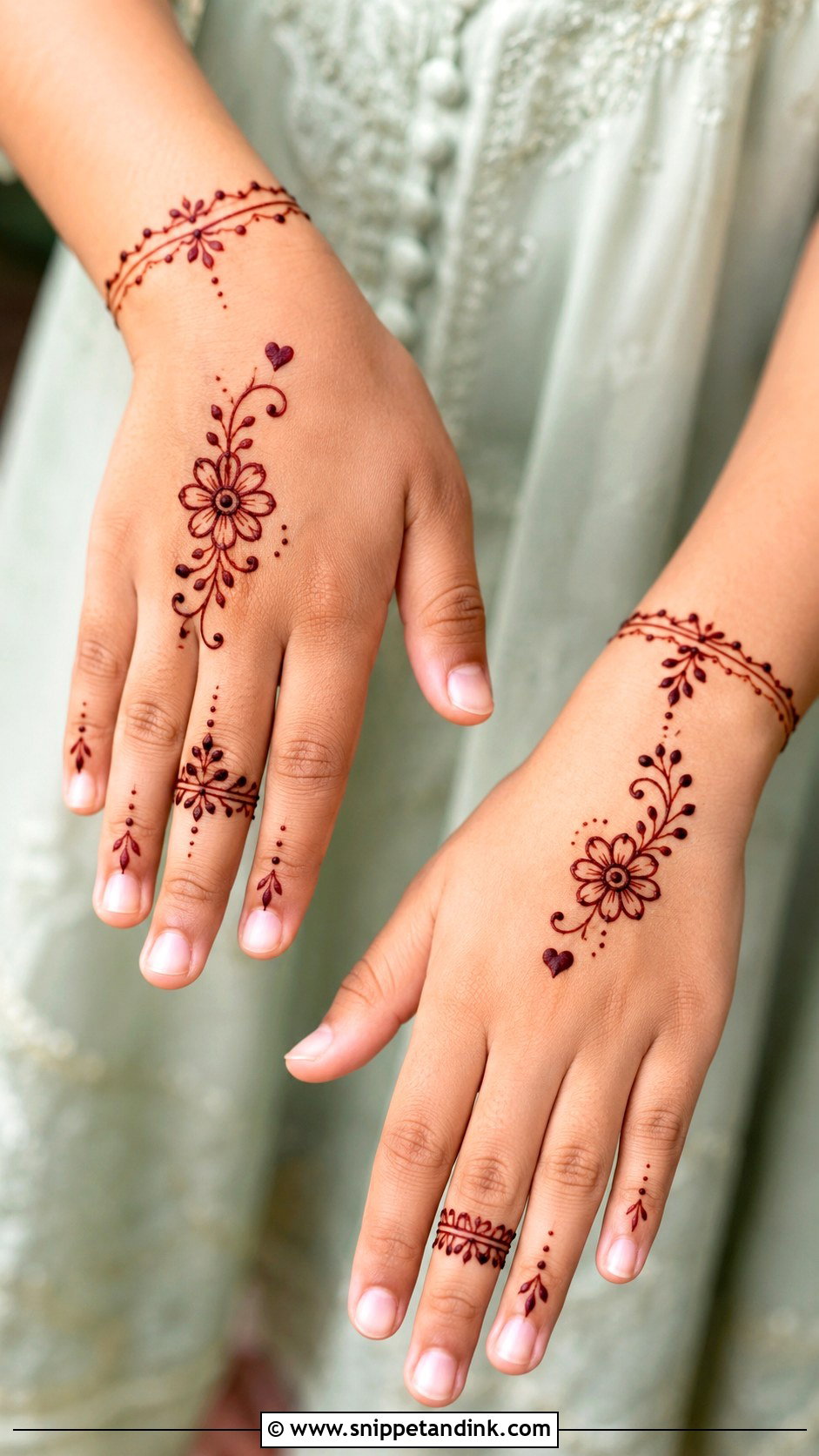 Kids Minimal Mehndi Design - Snippet and Ink - 35 Kids Mehndi Designs