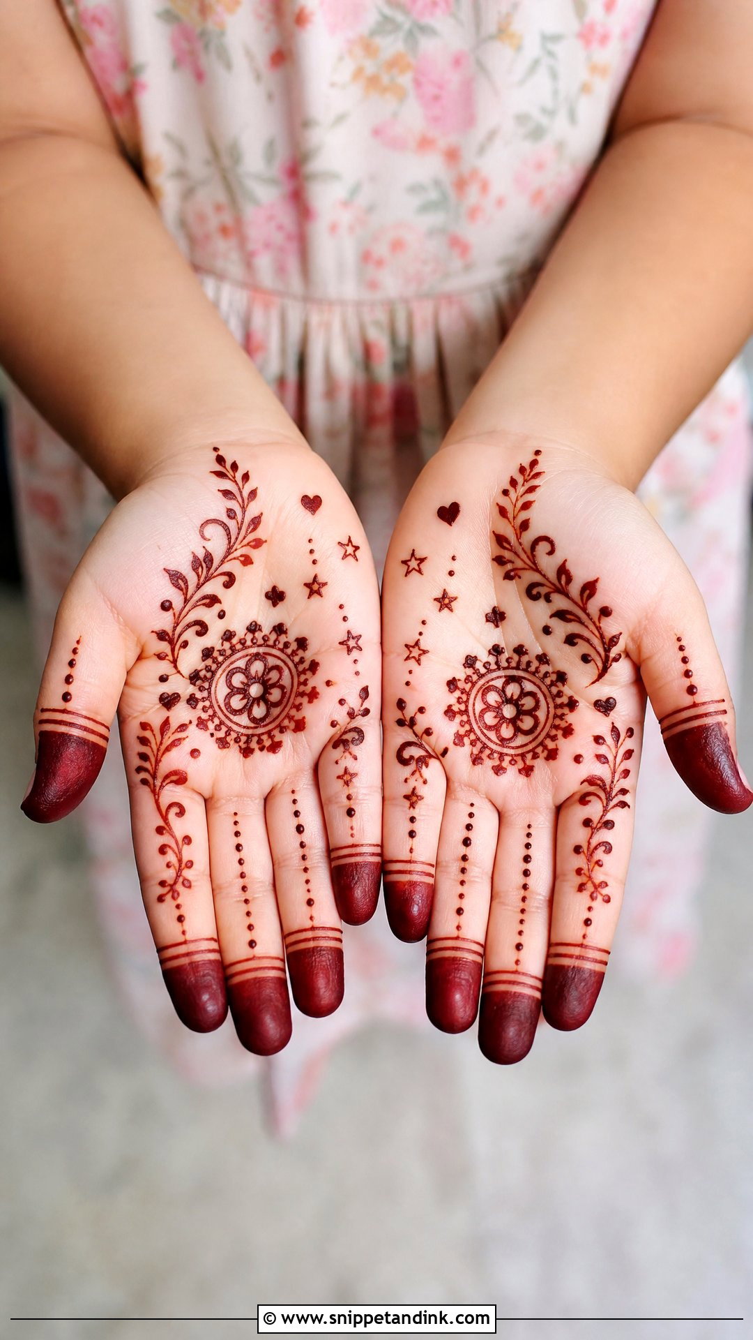 Kids Palm Mehndi Design - Snippet and Ink - 30 Unique Palms Mehndi Designs