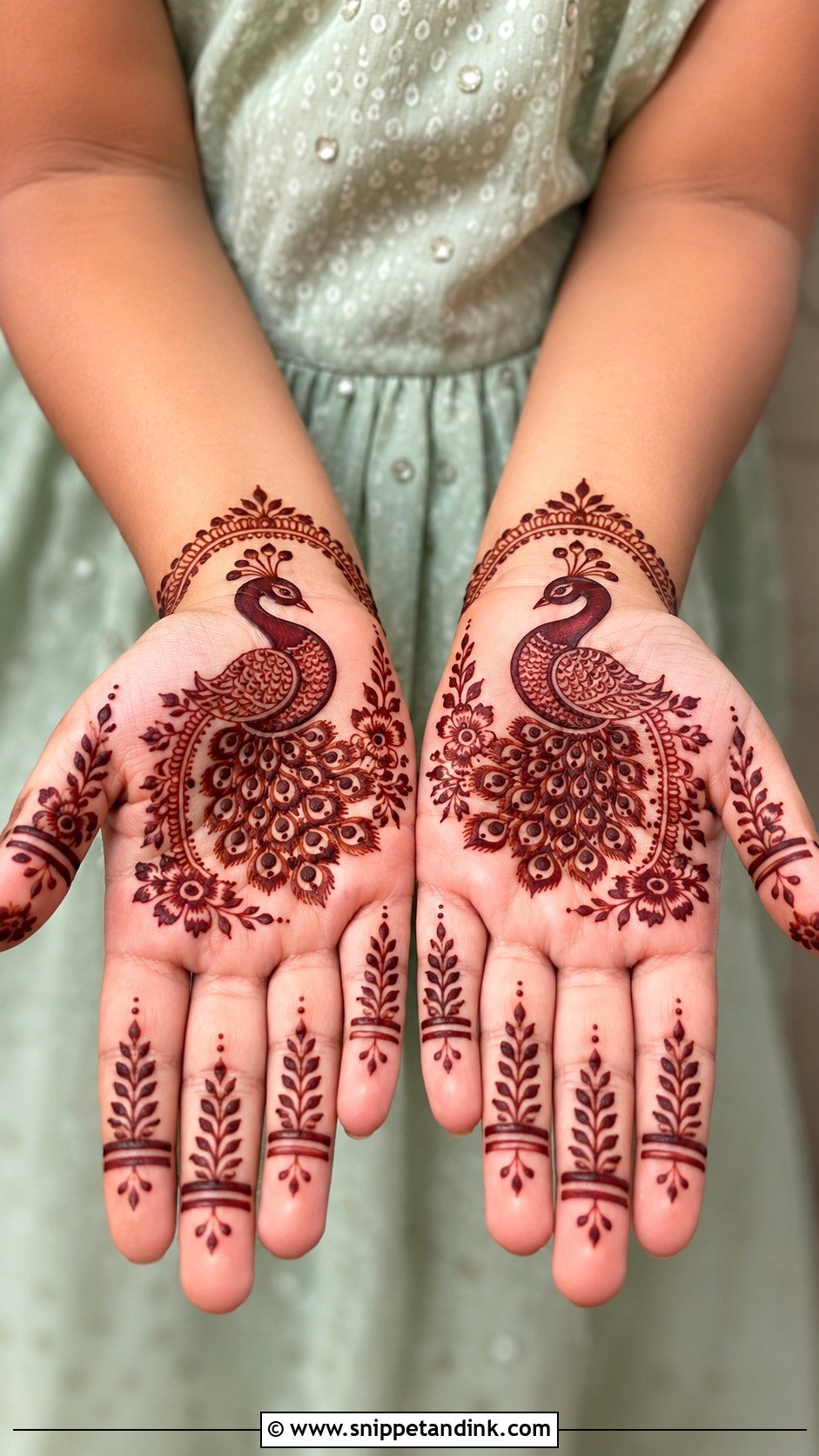Kids Peacock Mehndi Design - Snippet and Ink - 35 Kids Mehndi Designs