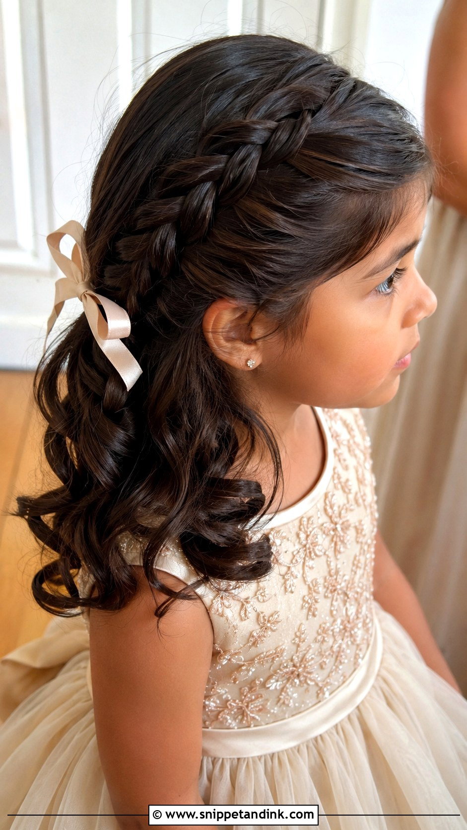 Kids Side Braid With Curls - Snippet and Ink - 20 Kids Hair for Wedding Ideas