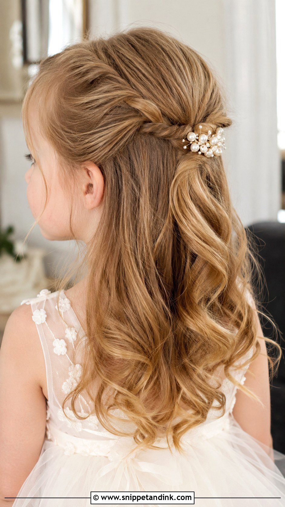 Kids Twisted Half Up Hair - Snippet and Ink - 20 Kids Hair for Wedding Ideas