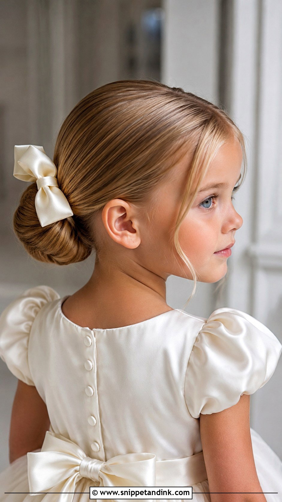 Kids Wedding Ballerina Bun - Snippet and Ink - 15 Kids Wedding Hair Updos