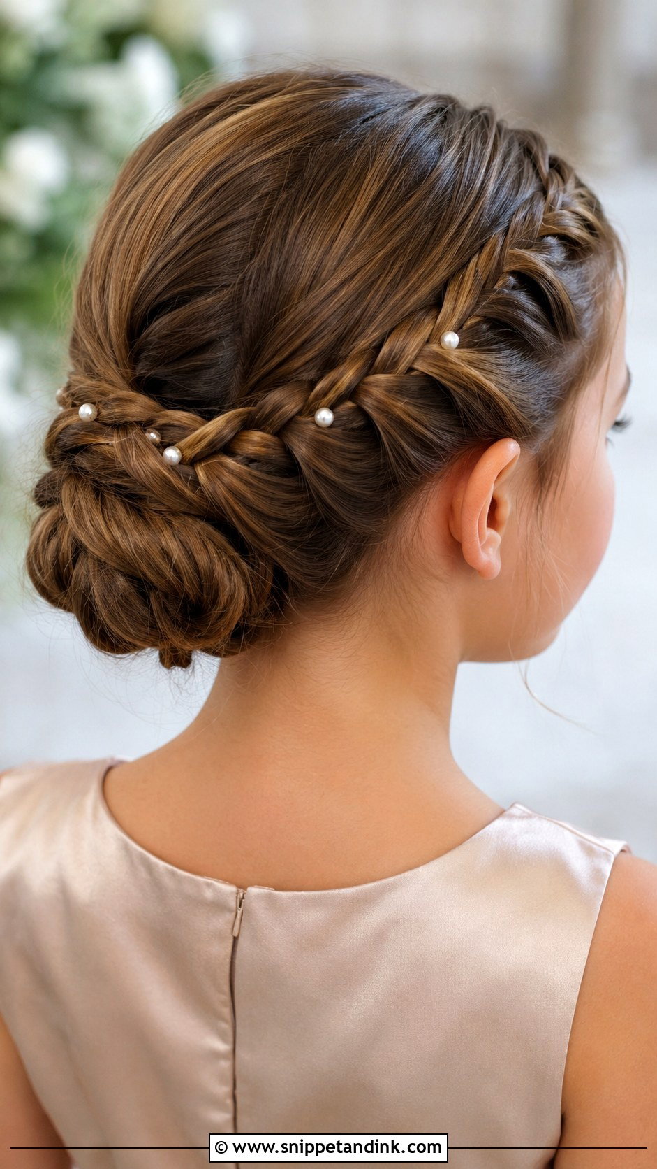 Kids Wedding Braided Bun - Snippet and Ink - 15 Kids Wedding Hair Updos