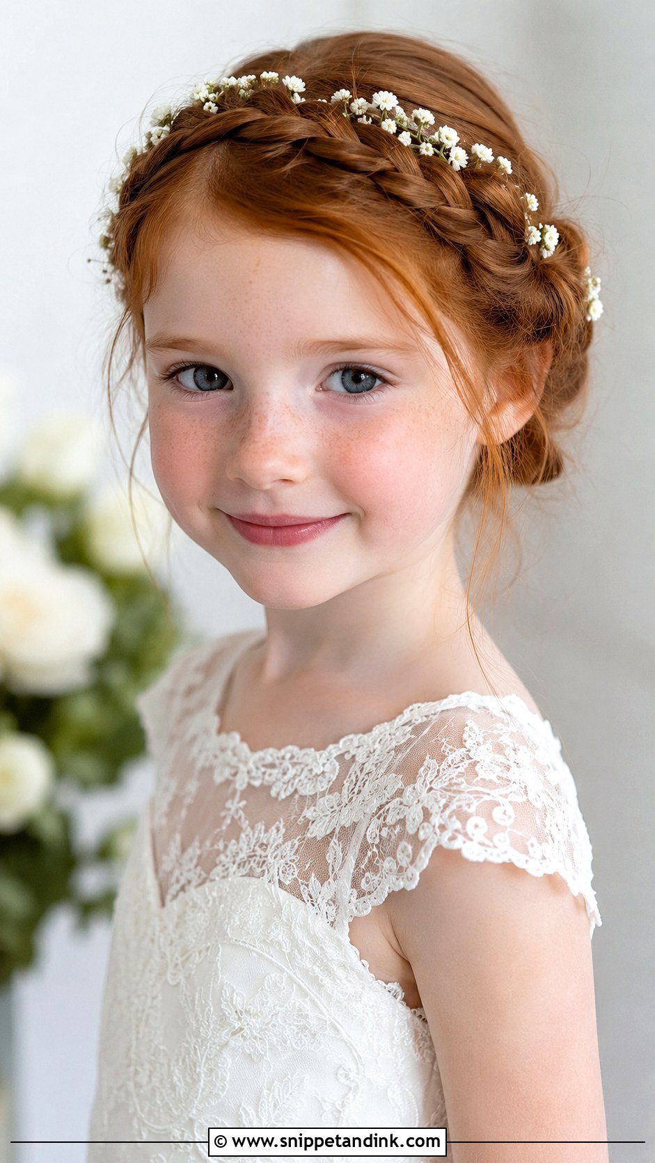 Kids Wedding Crown Braid Updo - Snippet and Ink - 15 Kids Wedding Hair Updos