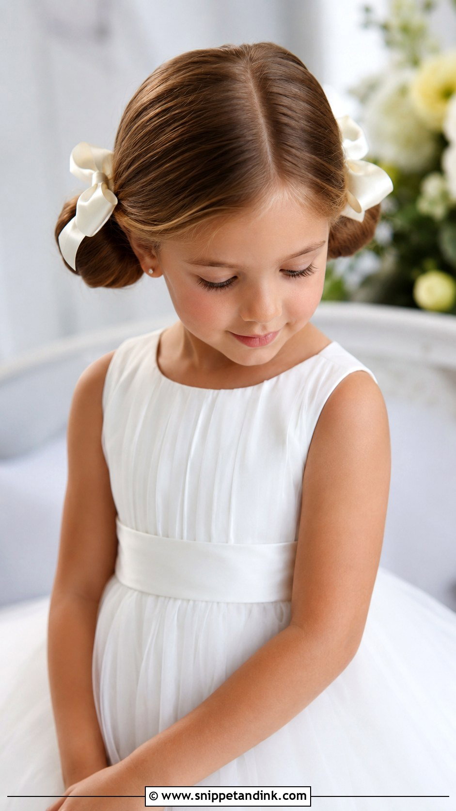Kids Wedding Double Bun Updo - Snippet and Ink - 15 Kids Wedding Hair Updos