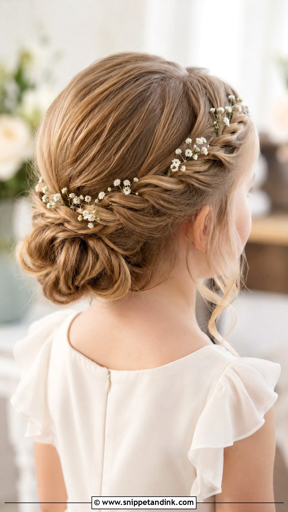 Kids Wedding Half Crown Bun - Snippet and Ink - 15 Kids Wedding Hair Updos